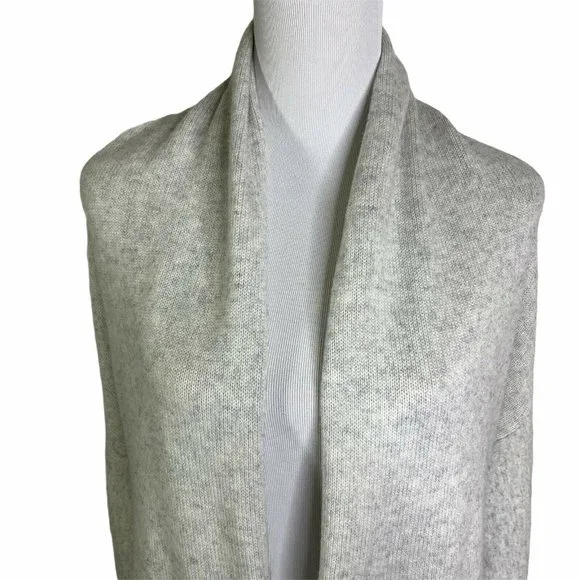 VINCE Gray Cashmere Wool Waist Tie Shawl Collar Cardigan Sweater Womens L New